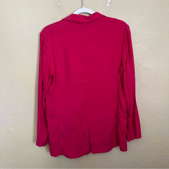 Equipment x Tabitha Simmons Hampton Pink Star Print Blazer Jacket 4 - Picture 5 of 7